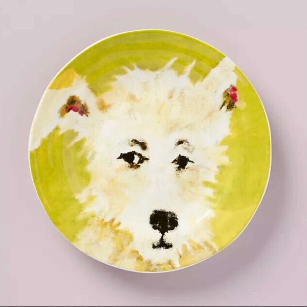 Anthropologie Carole Akins furry friends dog decorative plate “chipper”